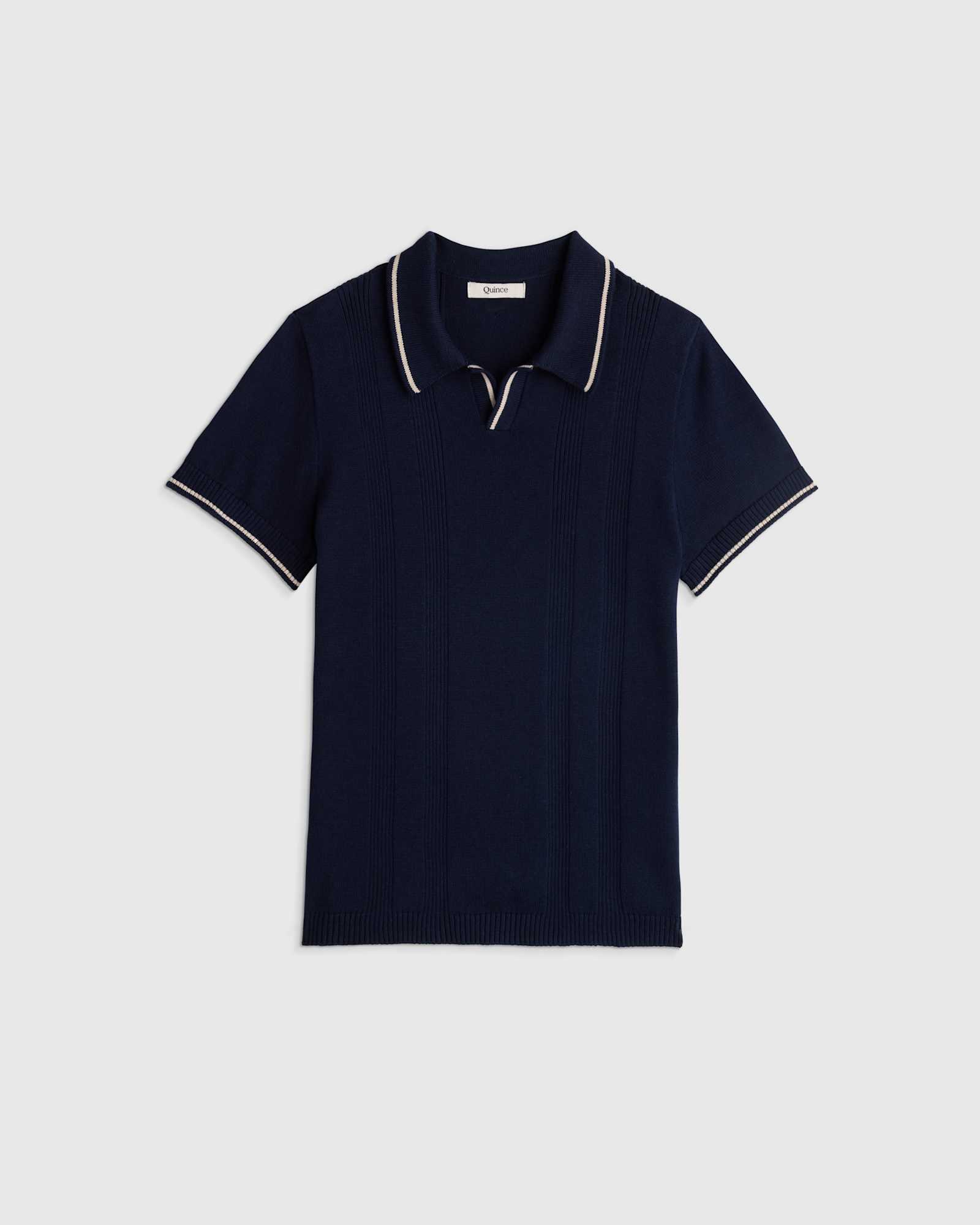 Navy Polo-pull à manches courtes 100 % coton biologique KID pour garçons