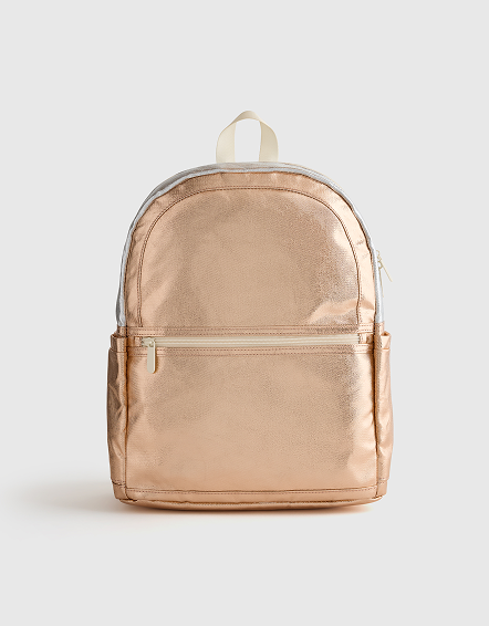 Rose Gold/Silver Sac à dos en polyester recyclé à poches