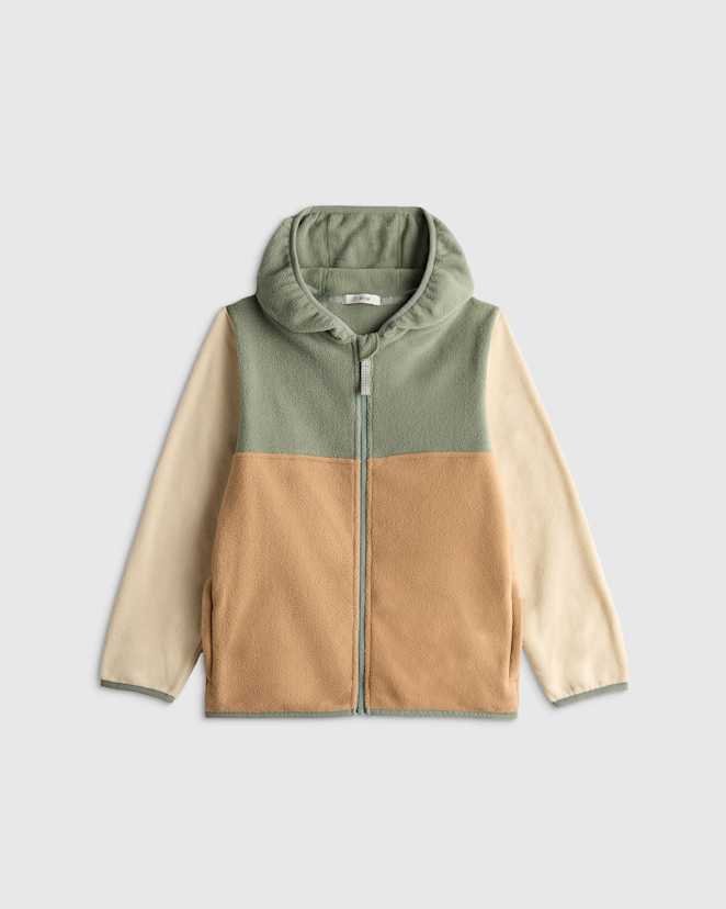 Green/Tan Microfleece Cozy Jacket