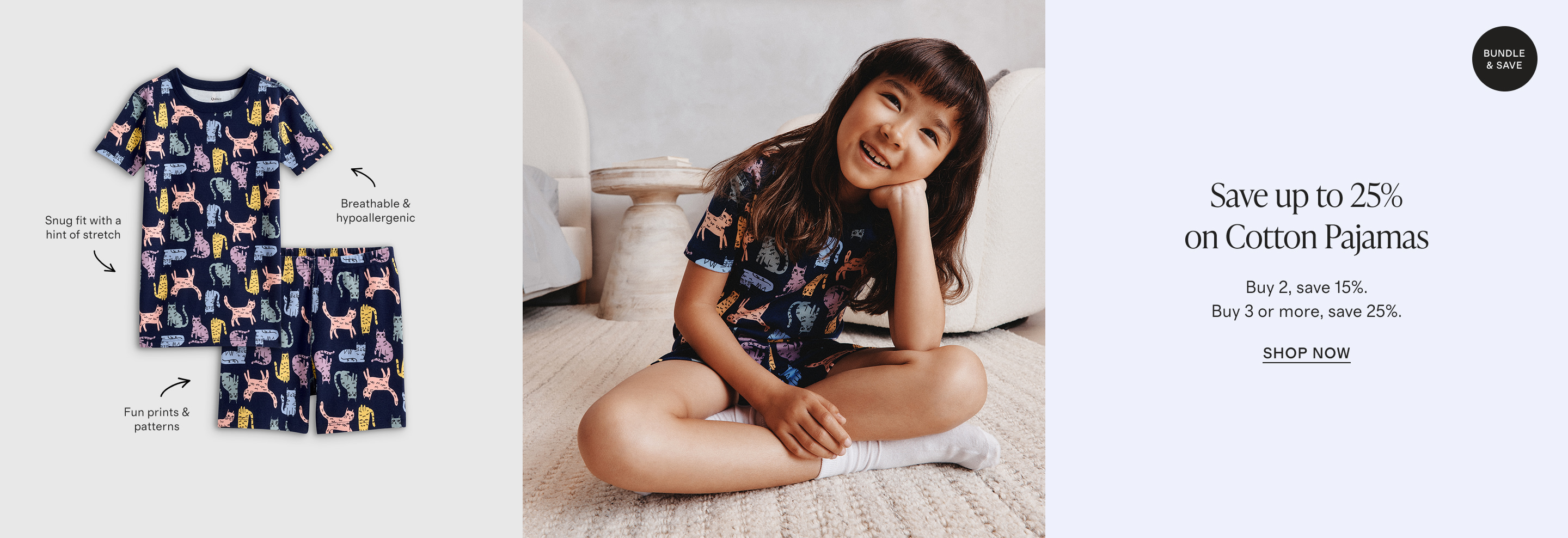 cotton pajamas banner - desktop
