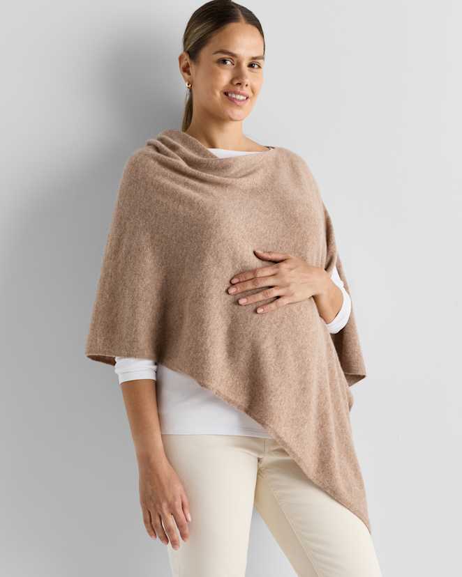 Oatmeal Mongolian Cashmere Nursing Shawl