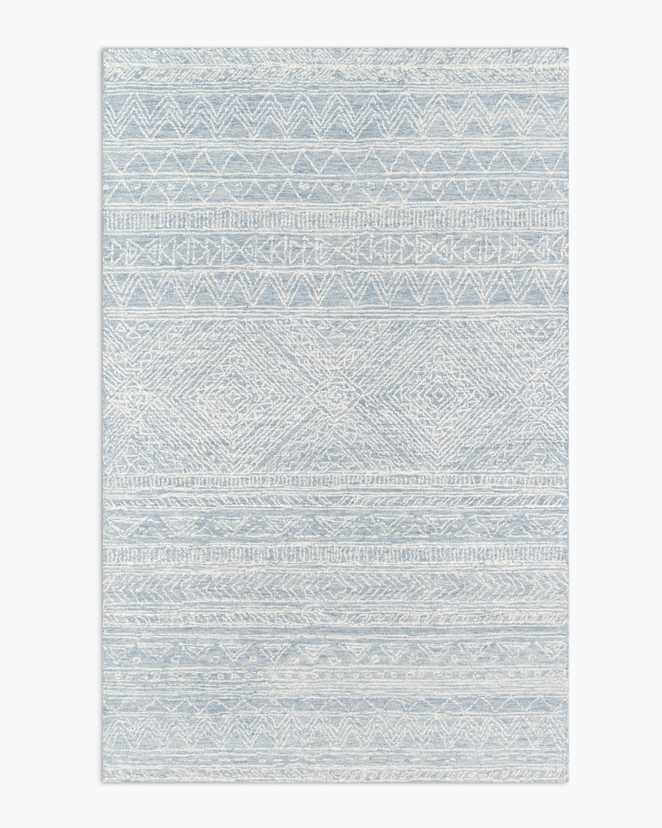 Light Blue Teagan Hand-Hooked Wool Rug