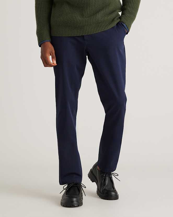 Navy Organic Cotton Stretch Chinos