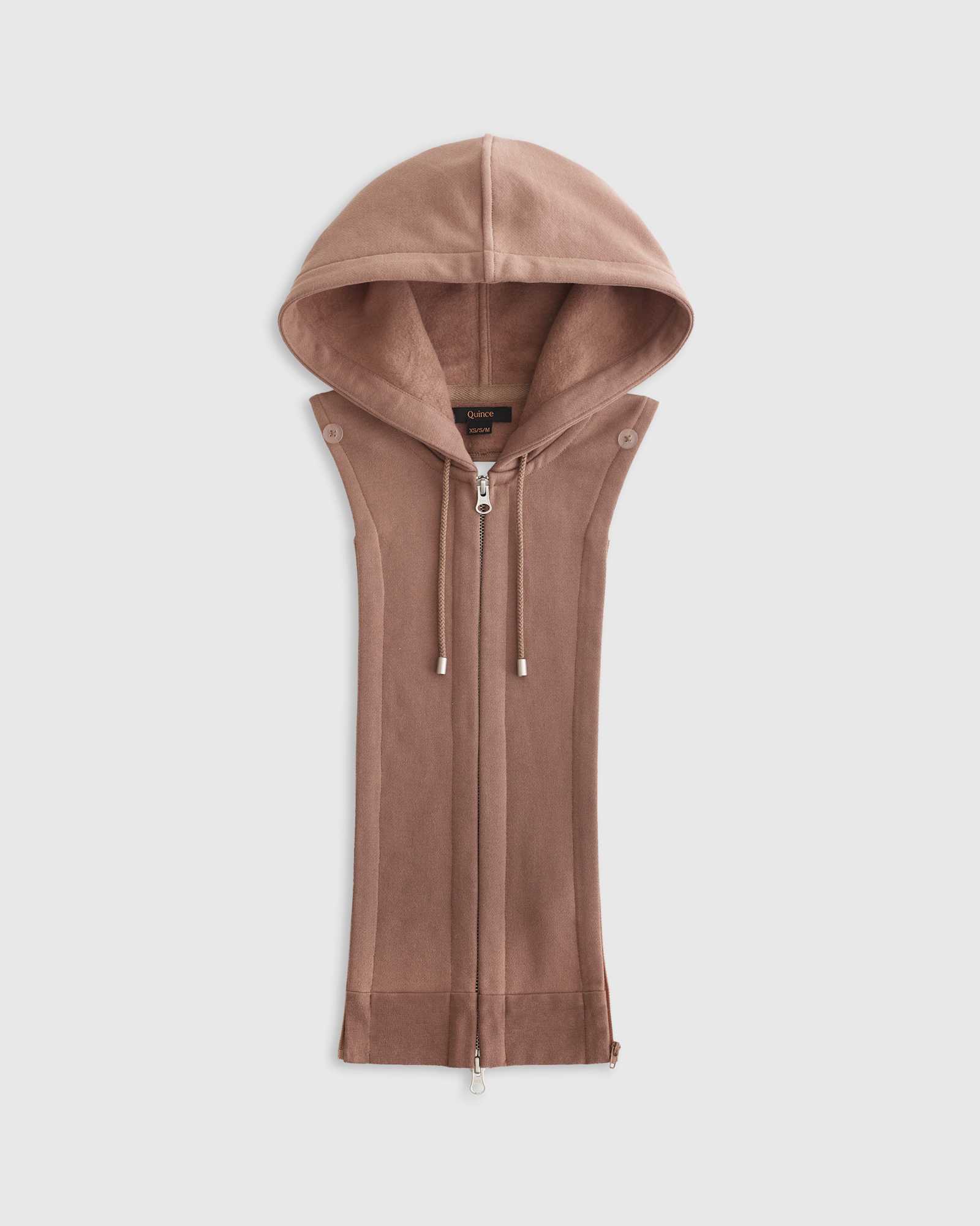 taupe Organic Heavyweight Fleece Hoodie Blazer Insert