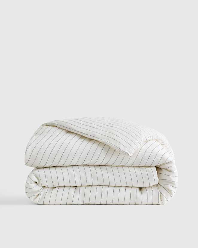 Pencil Stripe European Linen Stripe Duvet Cover