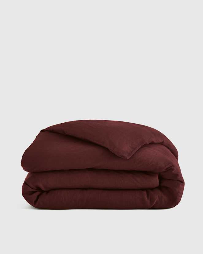 Burgundy European Linen Duvet Cover