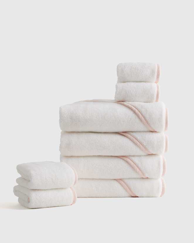 Soft Pink Organic Turkish Cotton Baby Bath Bundle 8-Pack