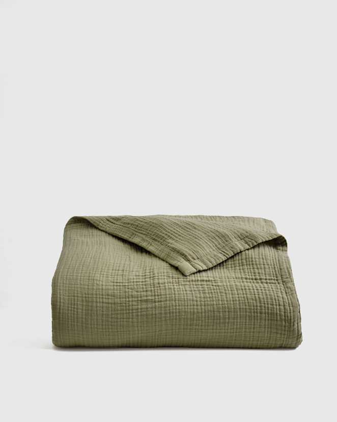Olive Organic Airy Gauze Blanket