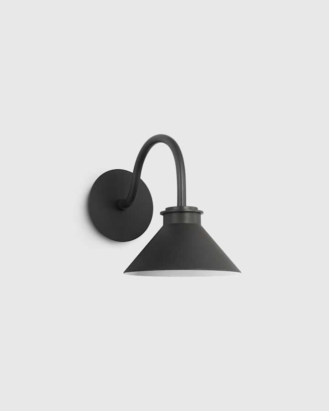 Black Contemporary Steel Indoor/Outdoor Barn Sconce