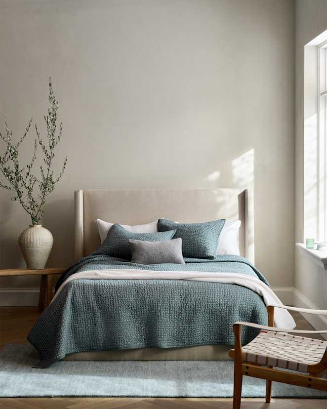 Ocean Organic Cotton Hand Stitched Quilt Set