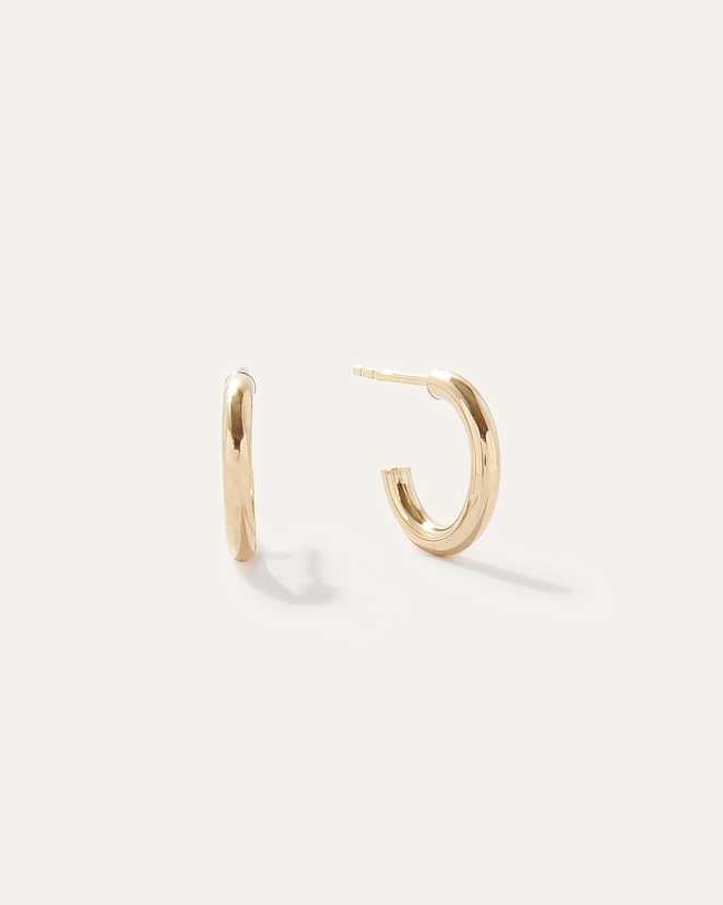 Yellow Gold 14K Gold Half Huggie Hoops