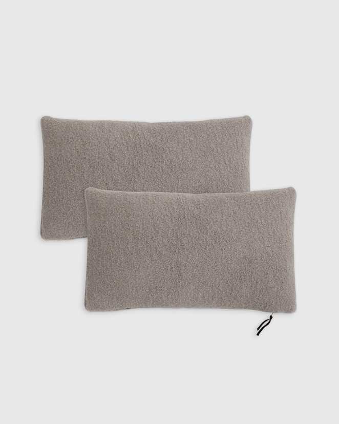 Light Heather Grey Alpaca Boucle Pillow Cover (Set of 2)