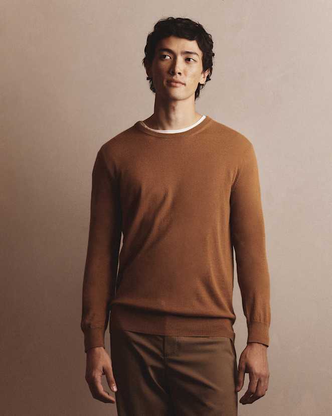 Natural Vicuña 100% Vicuña Crewneck Sweater