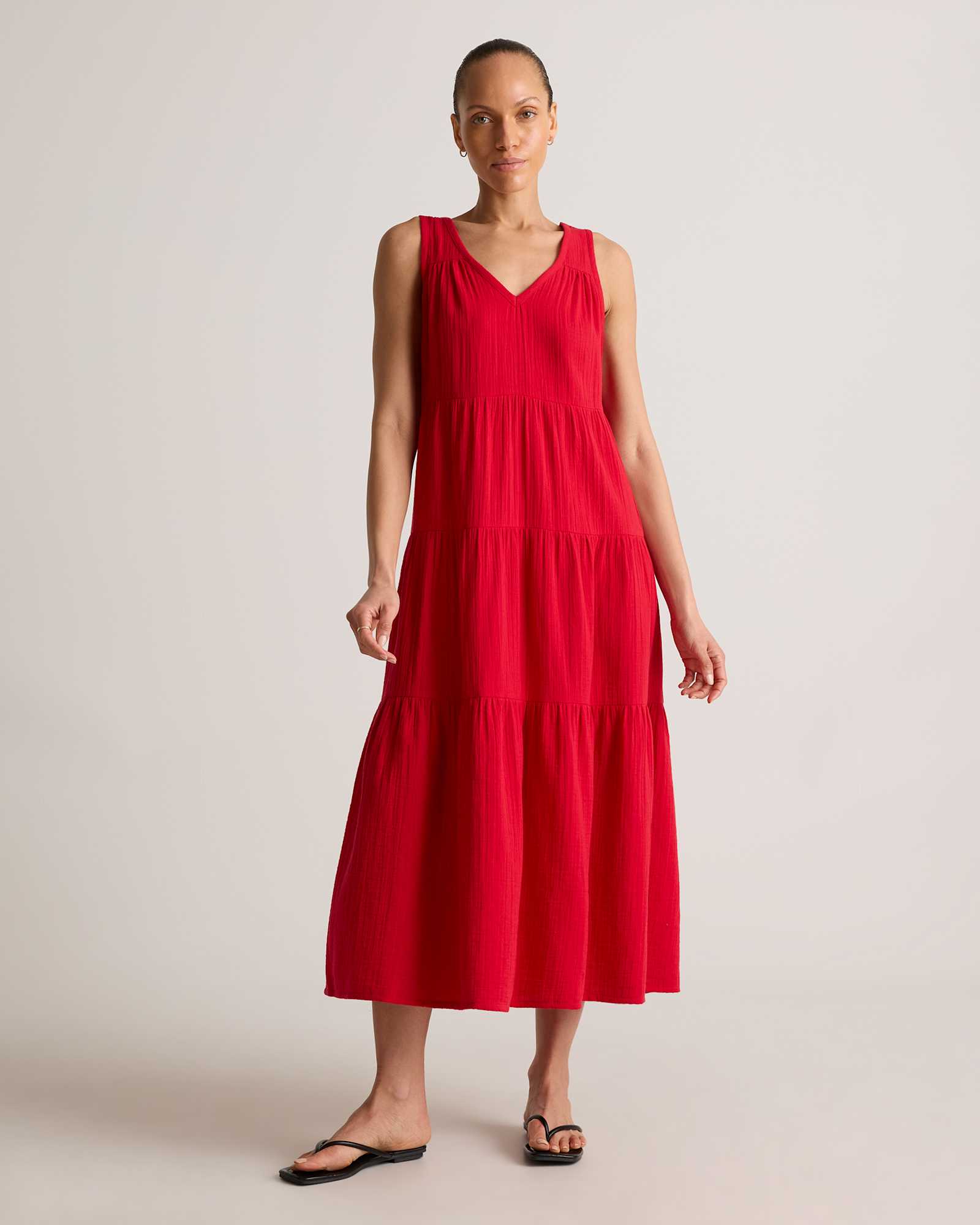 wild-cherry 100% Organic Cotton Gauze Tiered Maxi Dress