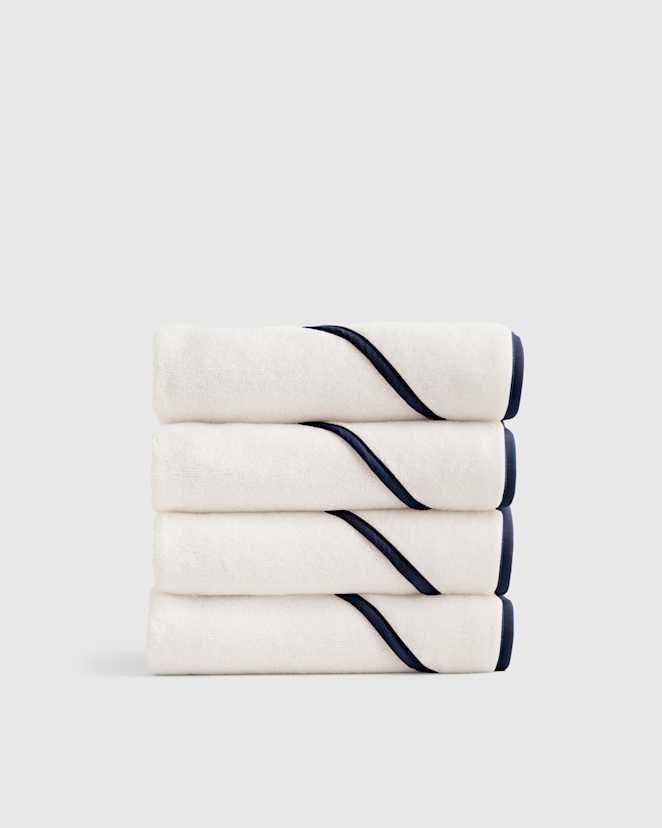 Navy Organic Turkish Cotton Baby Hooded Towel Set 4-Pack