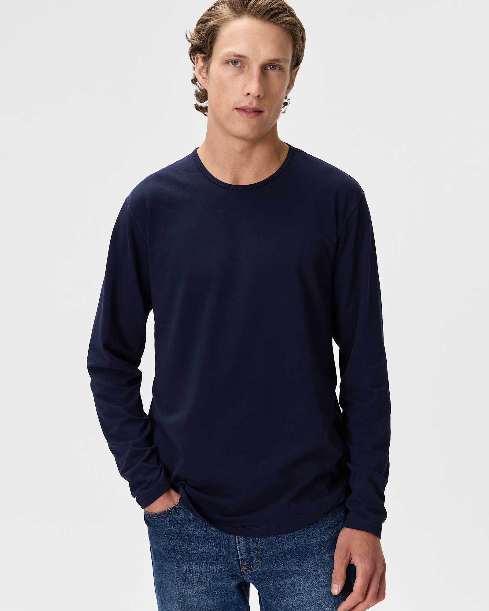 deep-navy Flex Curve Long Sleeve Tee (3-Pack)