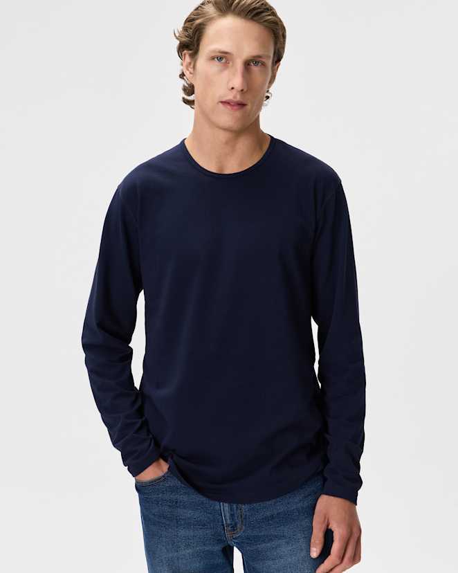 Deep Navy Flex Curve Long Sleeve Tee (3-Pack)
