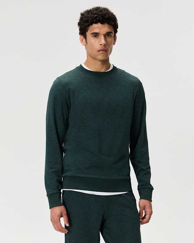 Heather Green Flowknit Performance Crew Sweatshirt