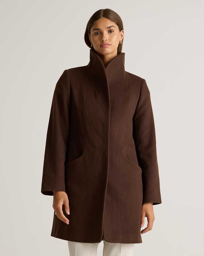 Dark Chocolate Italian Wool Cocoon Coat