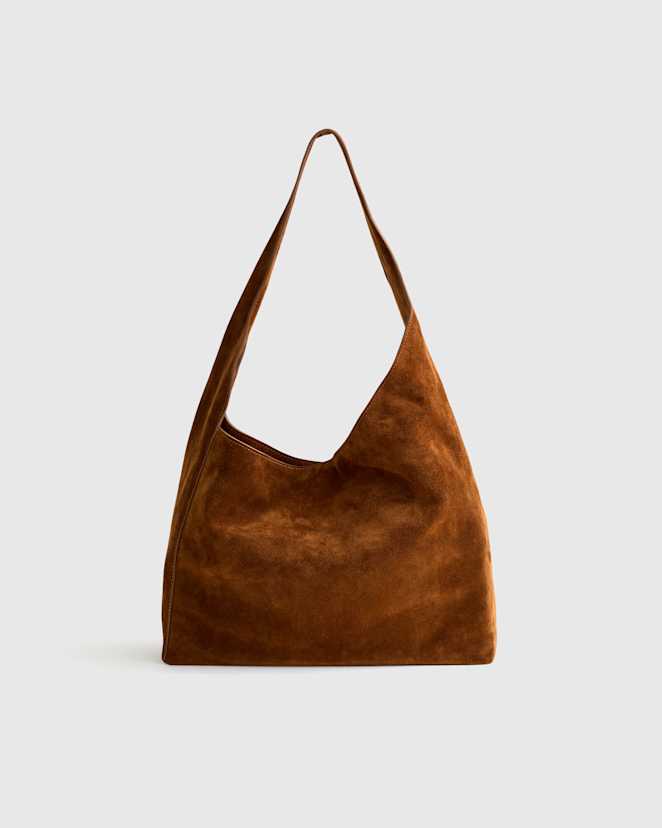 Whiskey Italian Suede Slouchy Shoulder Bag