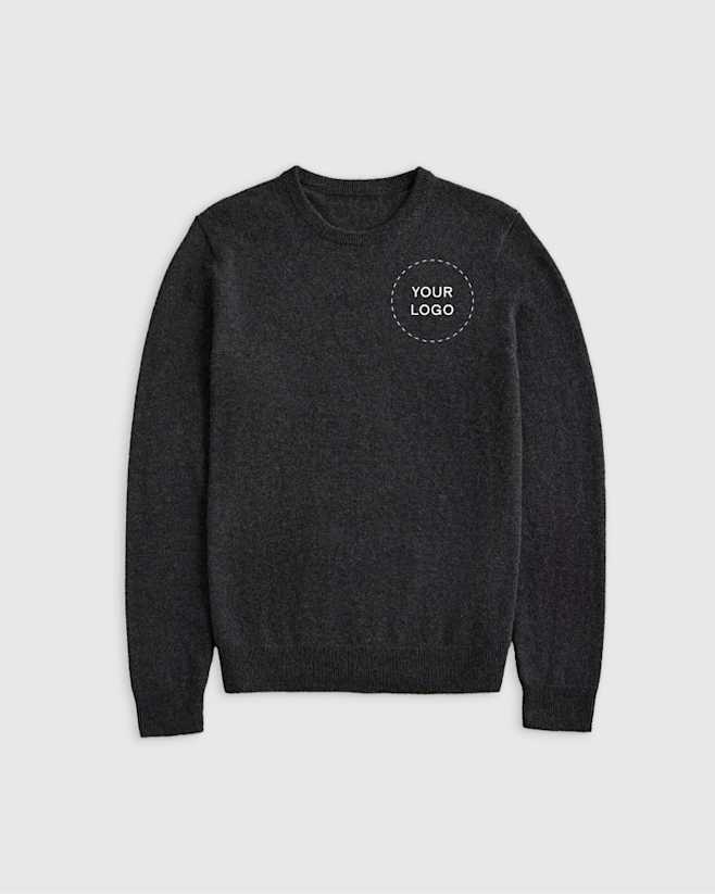 Charcoal Mongolian Cashmere Crewneck Sweater