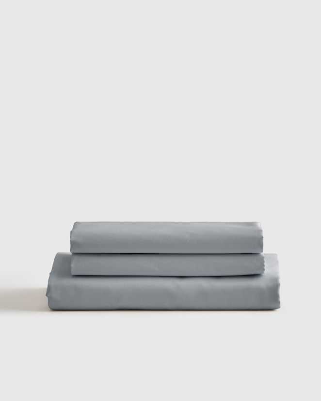 Light Blue Luxury Organic Sateen Fitted Sheet Set