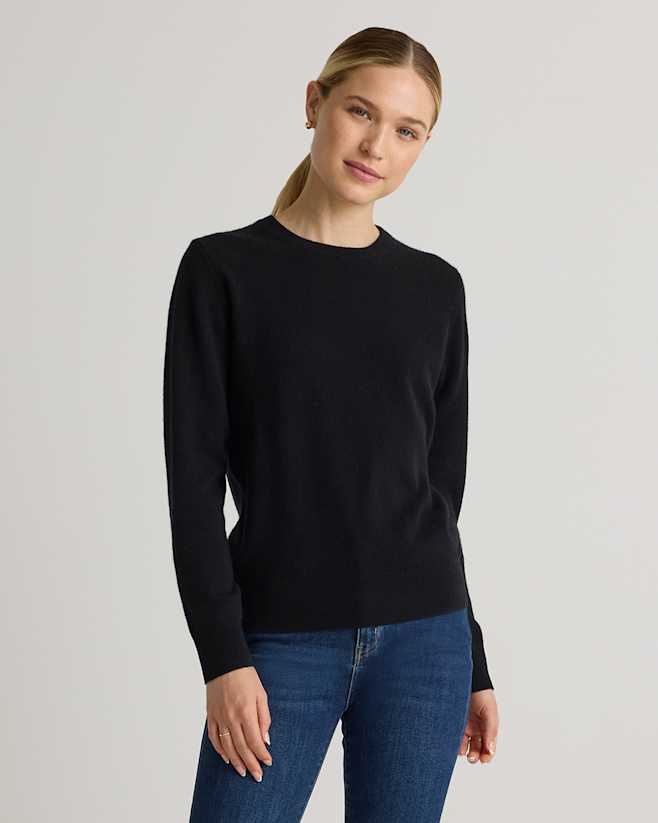 Black Mongolian Cashmere Crewneck Sweater