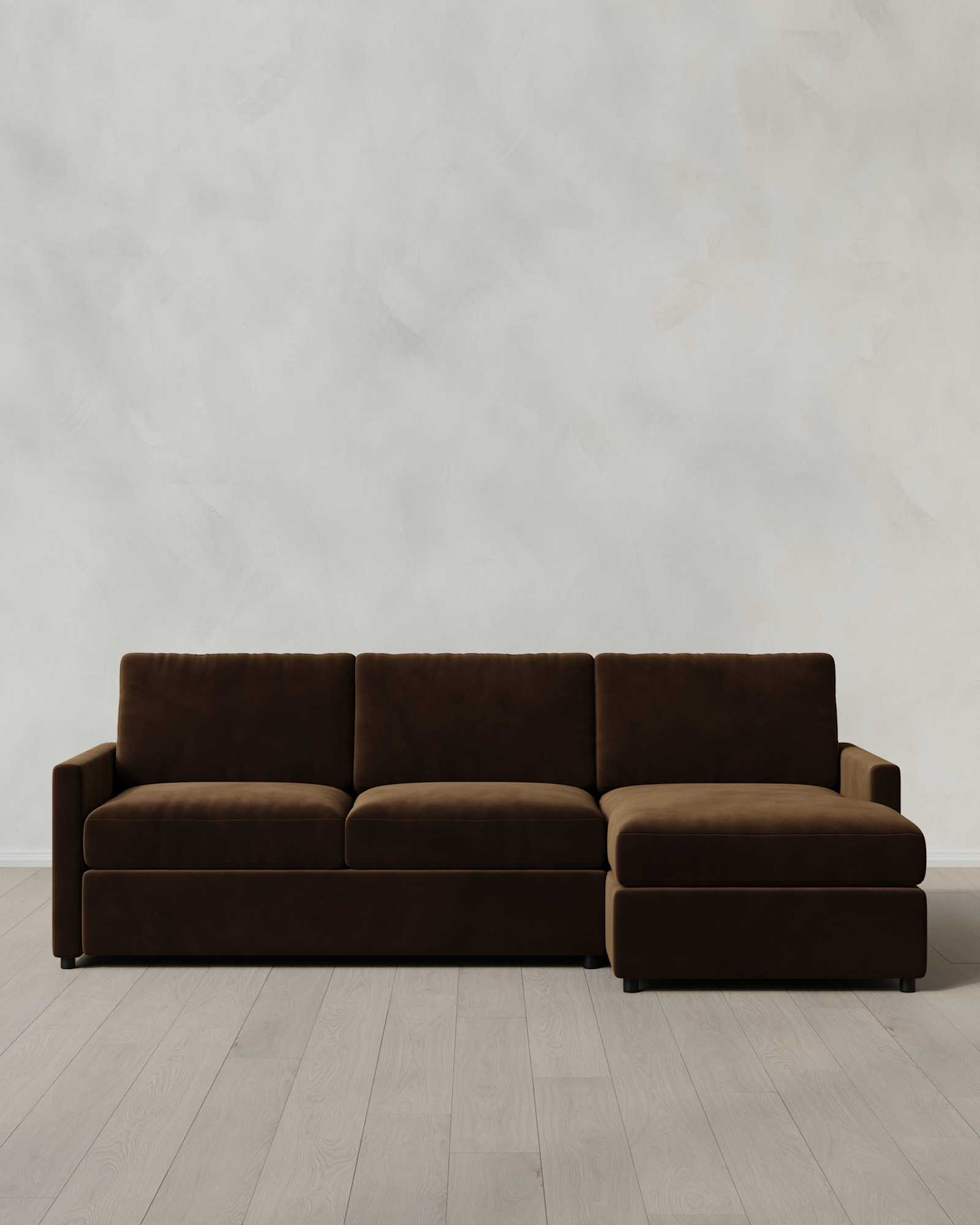 Java Brennan Chaise Sectional in Performance Velvet