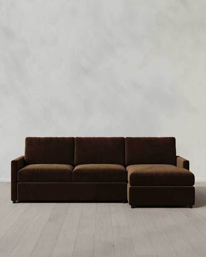 Java Brennan Chaise Sectional in Performance Velvet