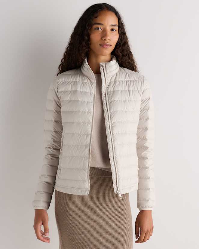 Travertine Beige Lightweight Down Packable Puffer Jacket