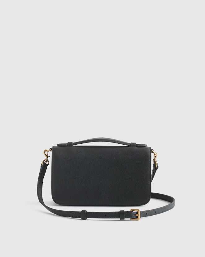 Black Italian Leather Wallet Crossbody