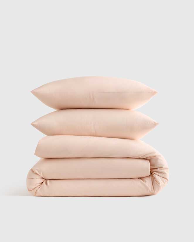 Soft Pink Ensemble de housse de couette en percale biologique croquante