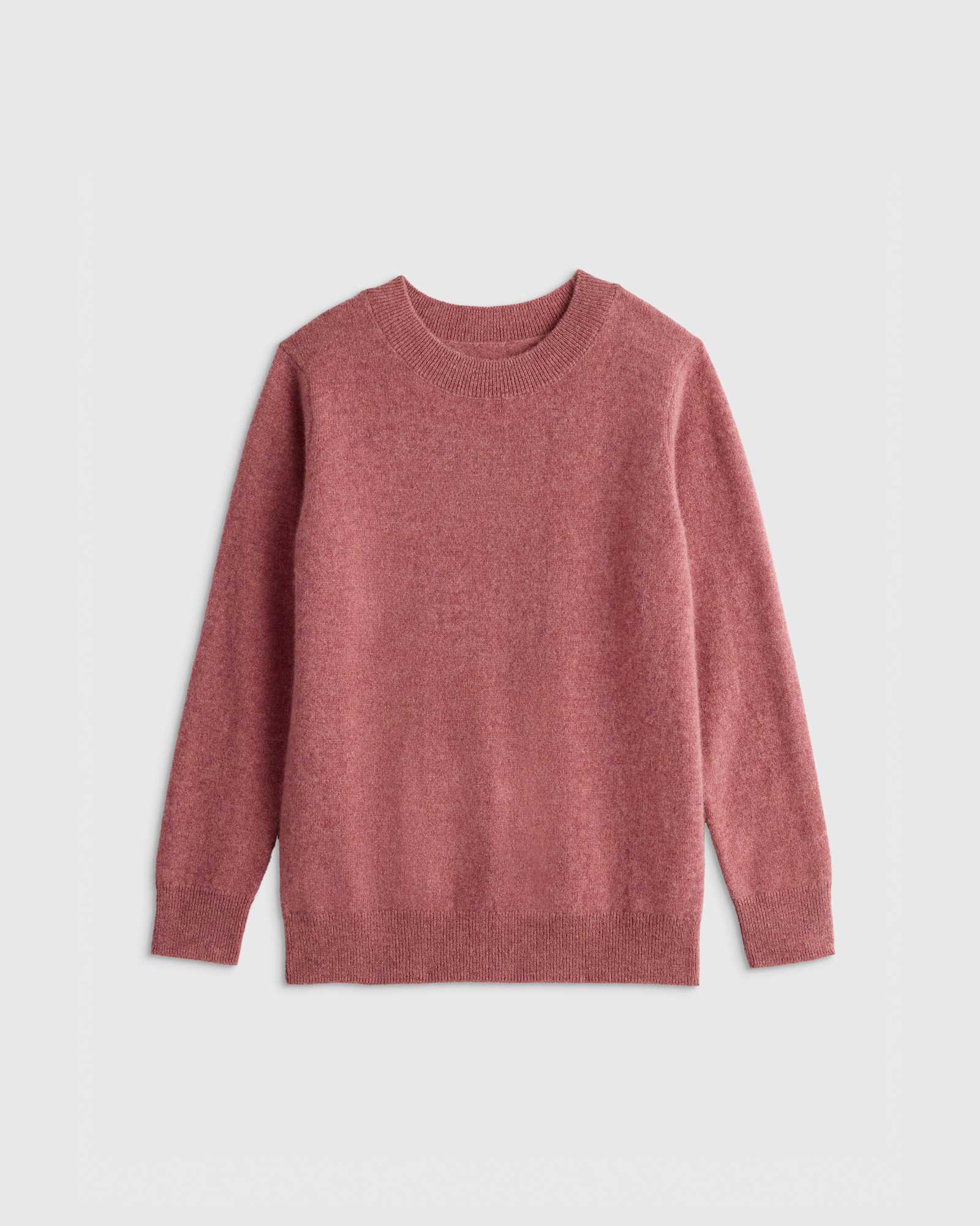 heather-shaded-rose-pink Washable Cashmere Crewneck Sweater