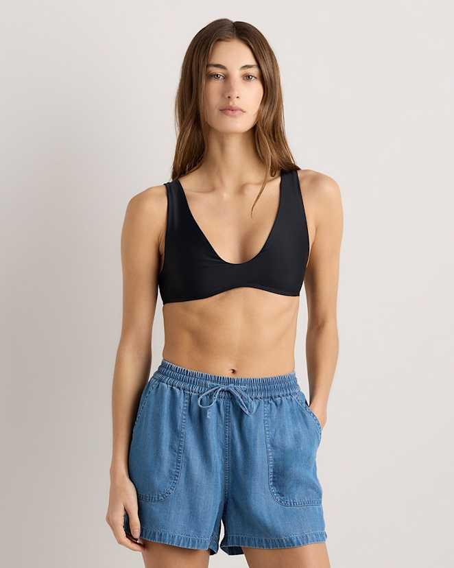 Black Italian Plunge Bikini Top