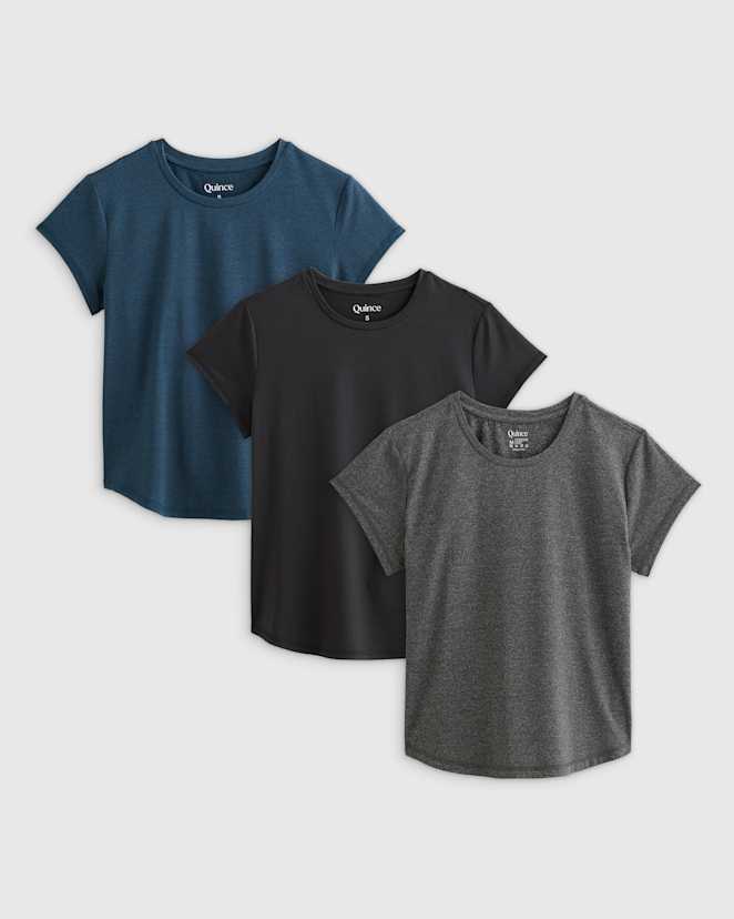 Heather Ocean Navy Flowknit Breeze Tee 3 Pack Bundle