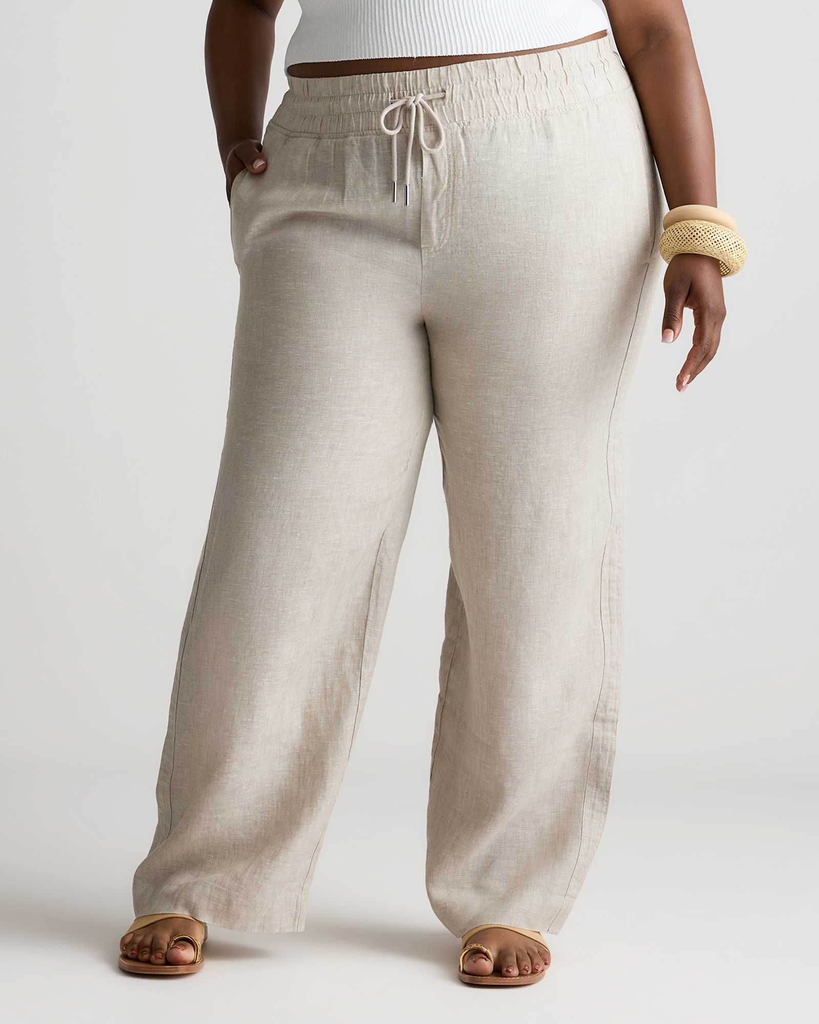 Flax Pantalon à jambes larges 100 % lin européen