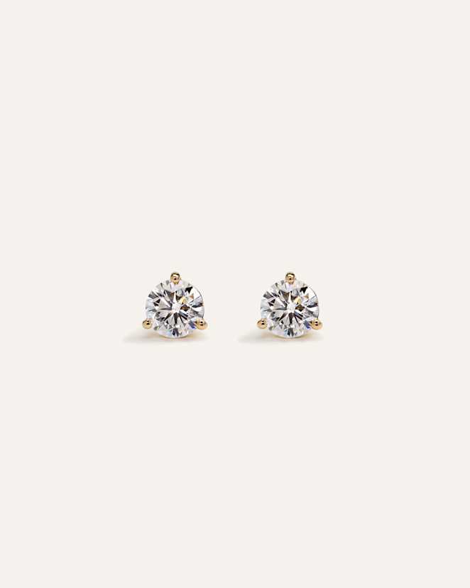 Yellow Gold 14K Gold Lab Grown Diamond Martini Studs - 1ctw