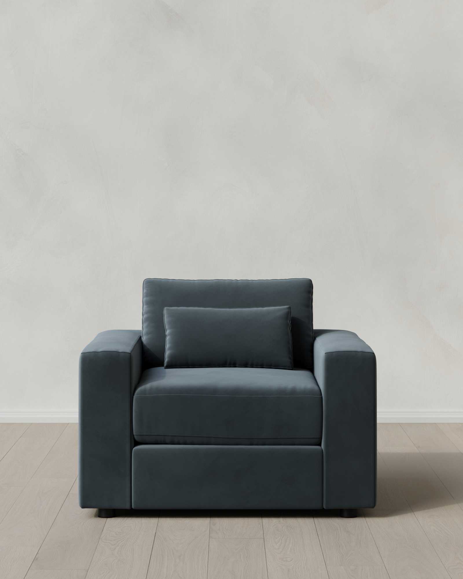 Pine Ashford Deep Seat Chair and a Half in Performance Velvet