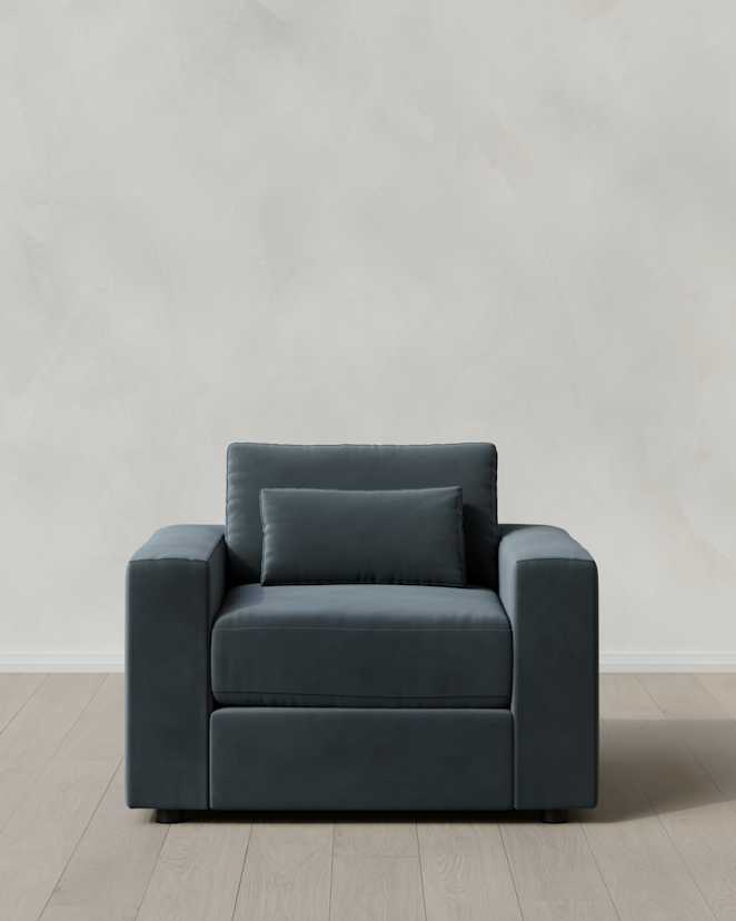 Pine Ashford Deep Seat Chair and a Half in Performance Velvet