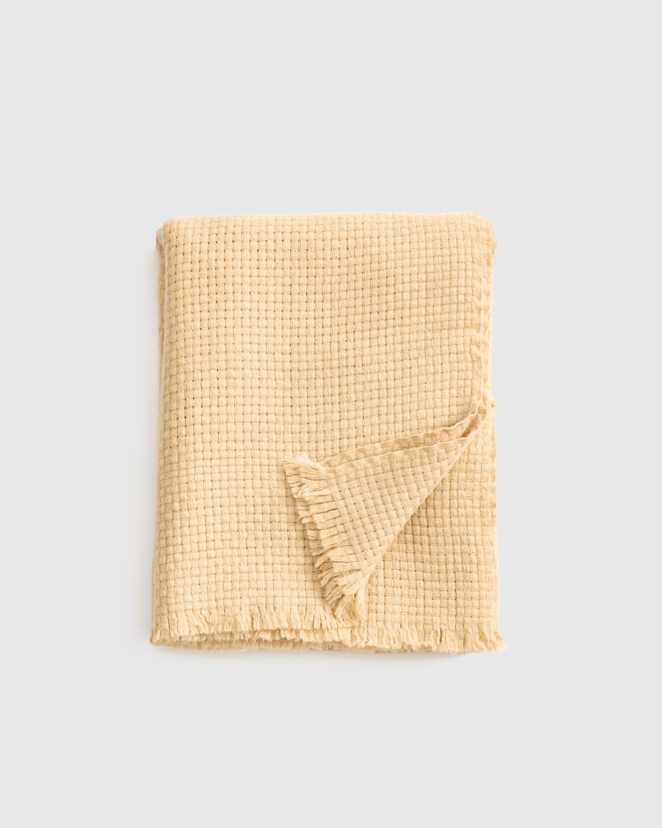 Camel Ultra Luxe Basketweave Throw