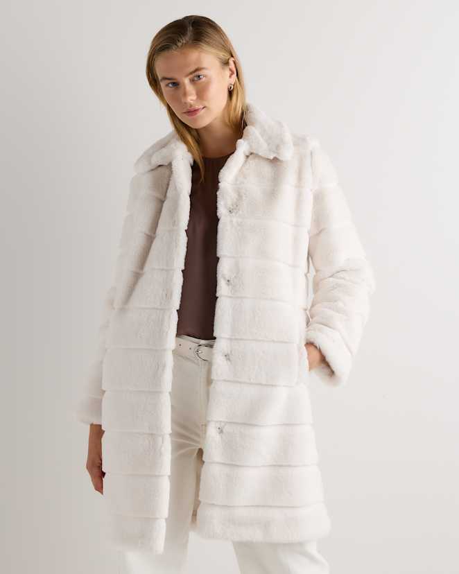 Winter White Faux Fur Long Coat