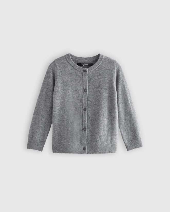 Heather Grey Washable Cashmere Cardigan