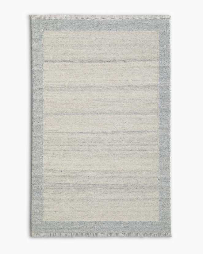 Light Blue Sahara Flatweave Wool Rug