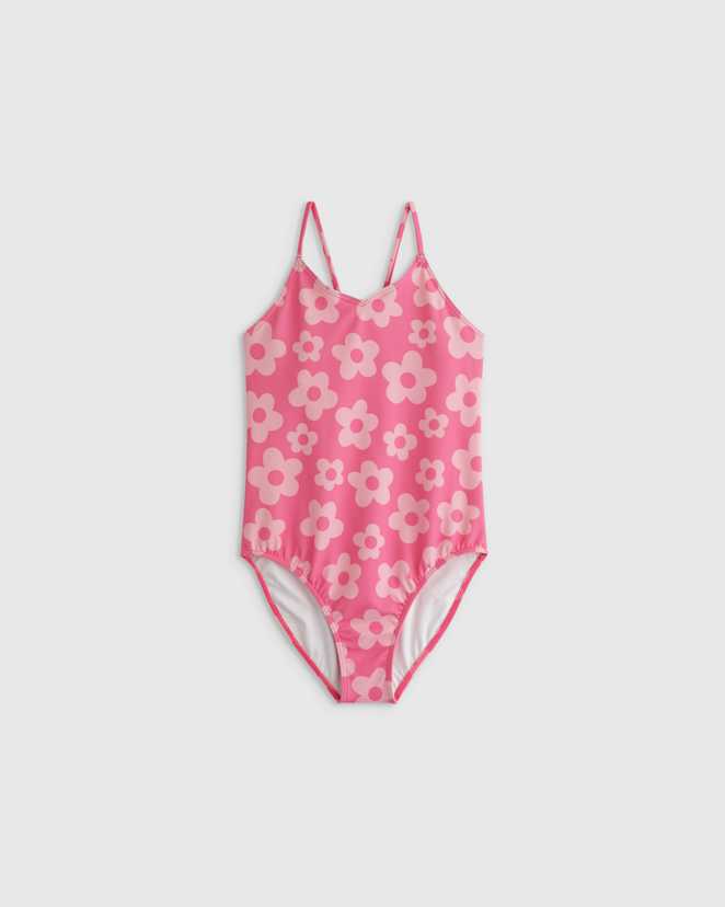 Pink Daisy One-Piece Swimsuit