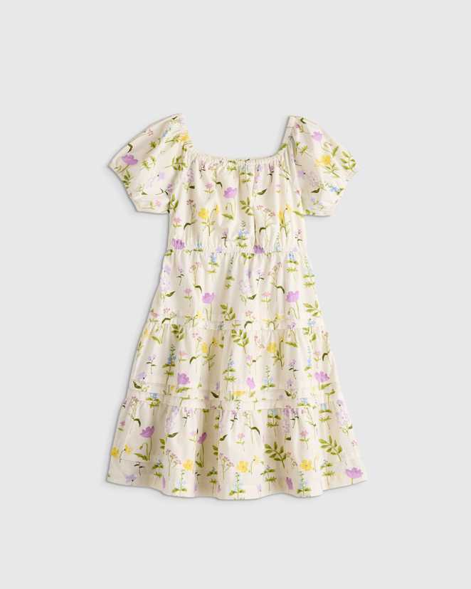 Wildflower Botanical 100% Organic Cotton Poplin Tiered Dress