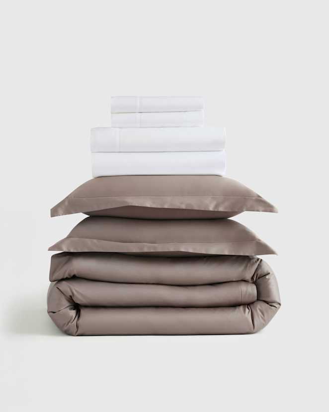 Stone Giza Cotton Sateen Deluxe Bedding Bundle