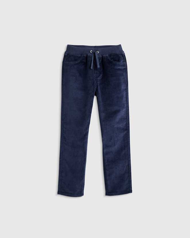 Deep Navy Organic Cotton Stretch Corduroy Pull-on Pant