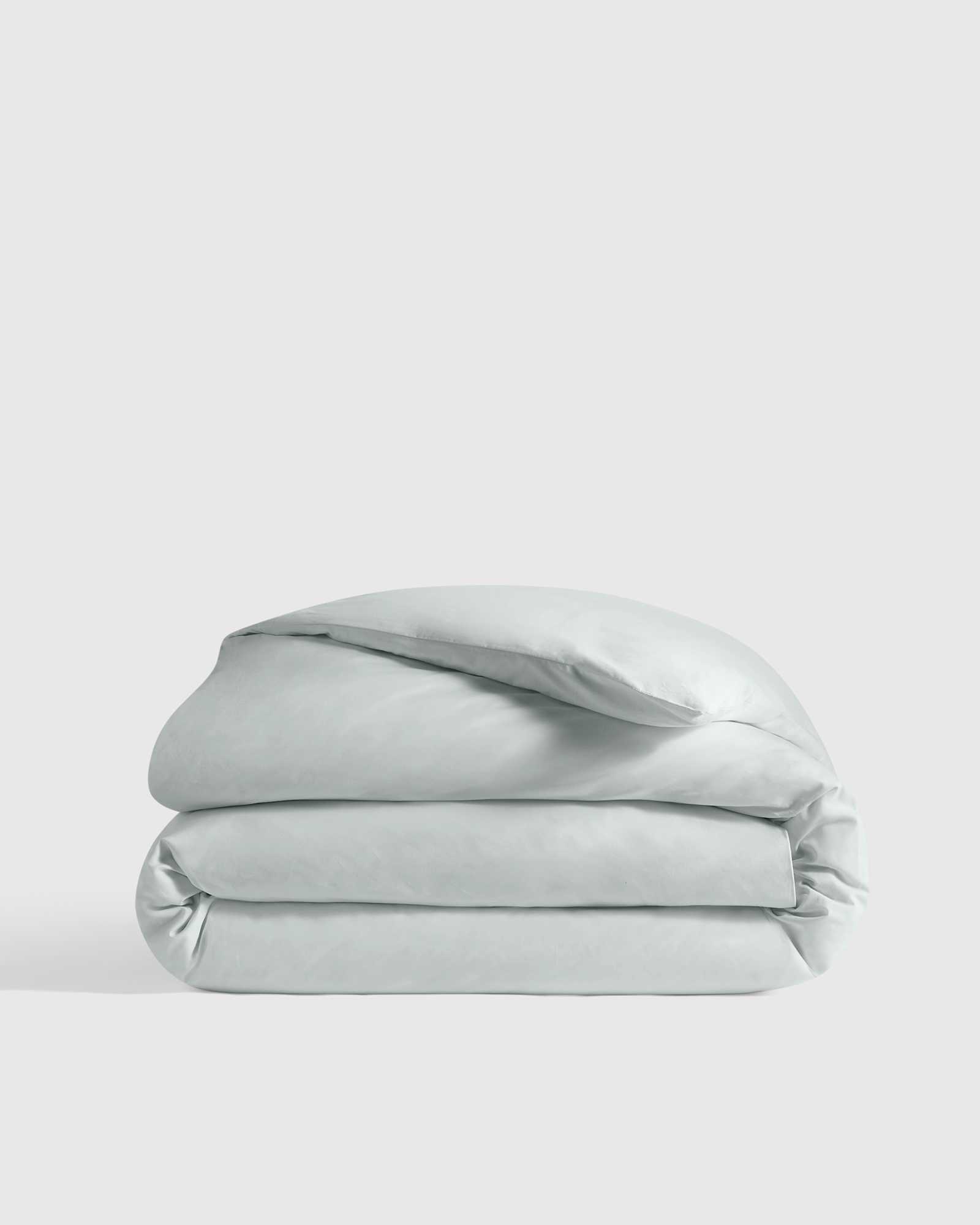 mist Organic Crisp Percale Duvet Cover