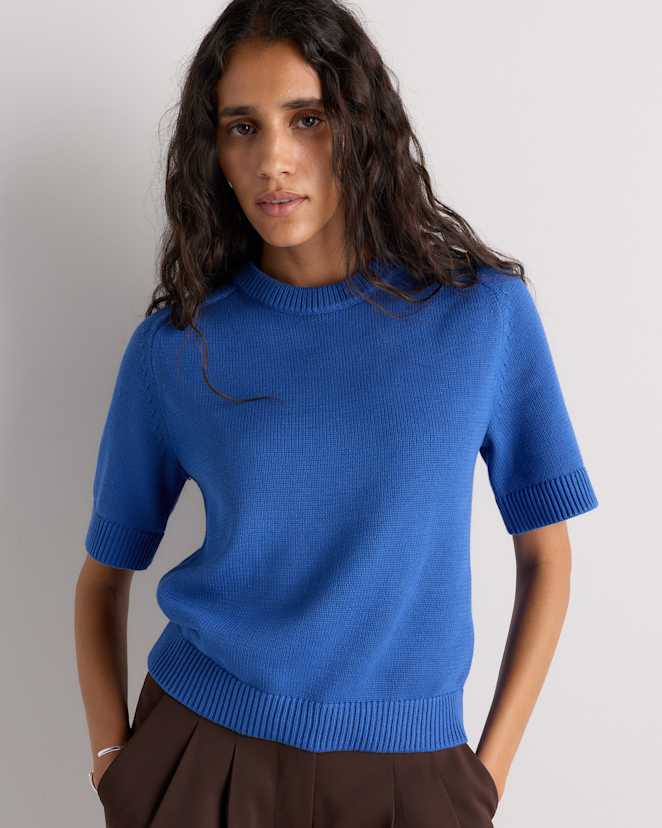 Sapphire Blue 100% Organic Cotton Sweater Tee