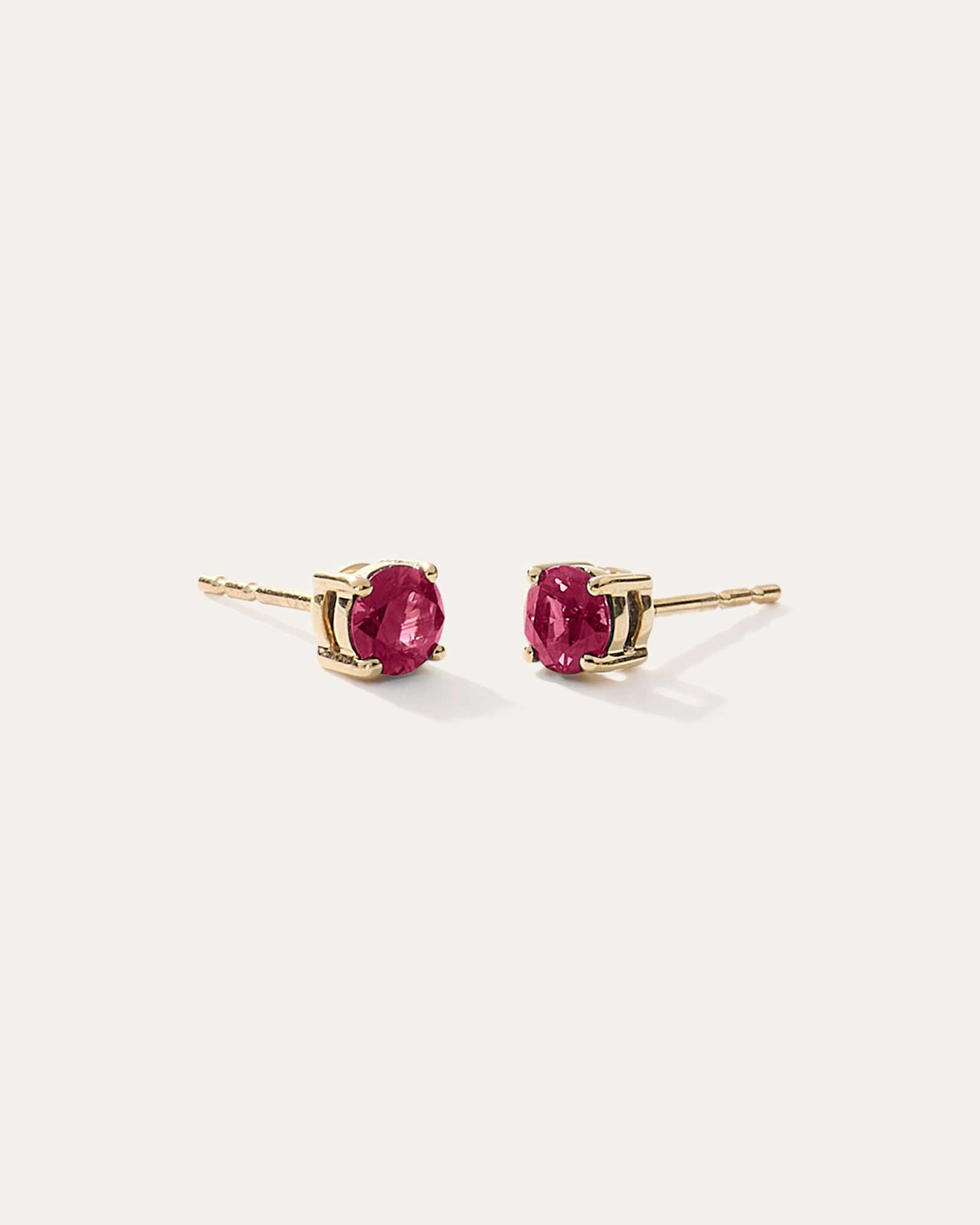 ruby 14K Gold Gemstone Solitaire Studs